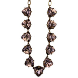 Stella & Dot Womens Gold Tone Brass Necklace With Smoky Crystals 