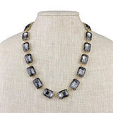 The Limited Women Gold Tone Glass Stone Necklace Statement Chain Jewelry