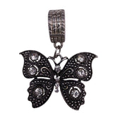 Crystal Silver Tone Womens Butterfly Pendant With Rhinestone Accents For Scarves