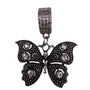 Crystal Silver Tone Womens Butterfly Pendant With Rhinestone Accents For Scarves
