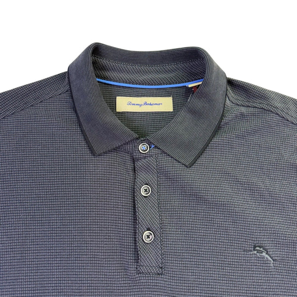 Tommy Bahama Mens Gray Modal Polo Shirt Textured Patterned Design Size XXL