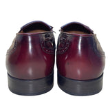 Salvatore Ferragamo Men’s Burgundy Leather Tassel Brogue Accent Loafers Size 13