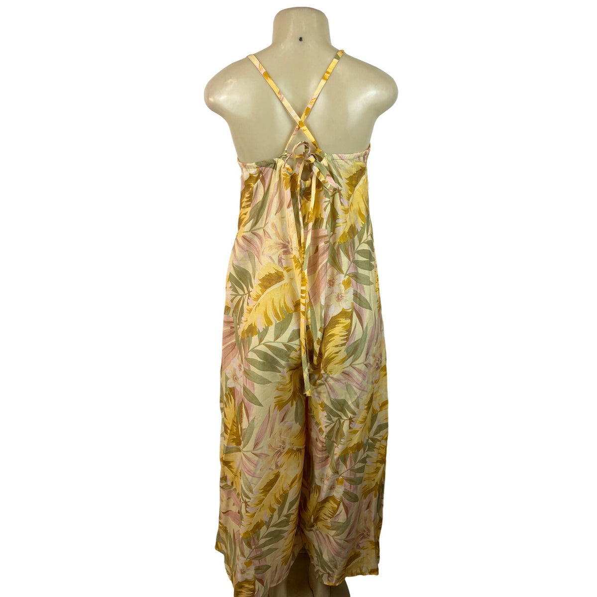 Cos Women's Yellow Floral Print Long Roper Summer Jumpsuit Sz S - NWT