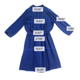 Lush Womens Blue Polyester Wrap Dress Knee-Length Elastic Waist Keyhole Size M