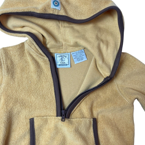 Lullaby Club Infant Yellow Hoodie Jacket With Brown Trim Size 3-6M- New