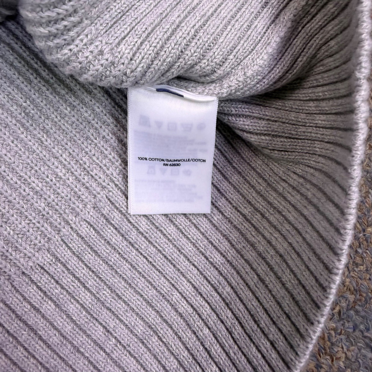 Lands End Womens Gray Half-Zip Sweater Ribbed Knit Casual Warm Size 3X