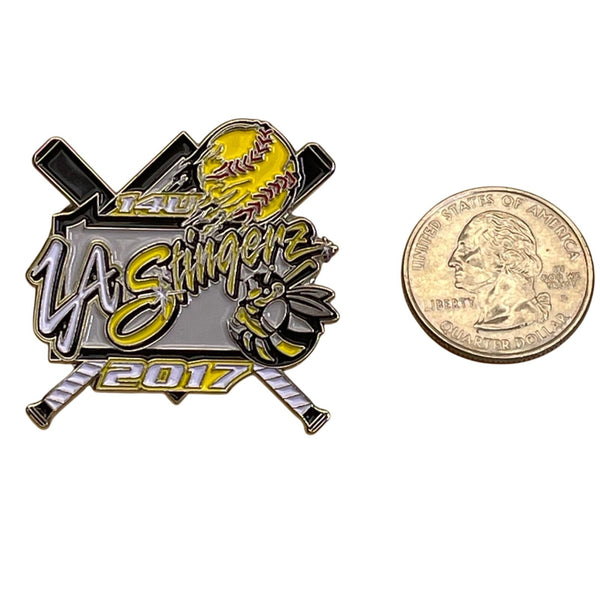 Custom LA Stingerz 2017 14U Softball Trading Pin With Dual Clutch Backing