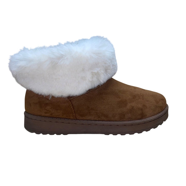 Cliffs Women’s Brown Faux Fur-Lined Suede Warm Winter Ankle Boots Size 8.5M