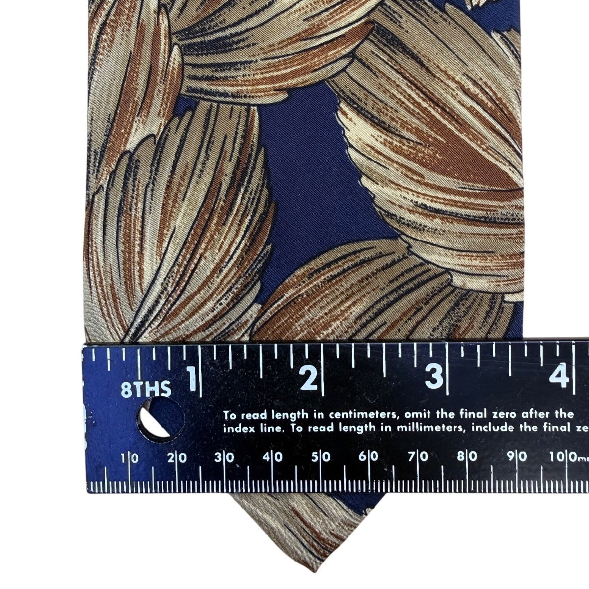 Alfani Mens Blue & Brown 100% Silk Patterned Necktie Made In Italy