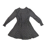 BCX Womens Black & White A-Line Dress With Floral Print And Long Sleeves Sz M