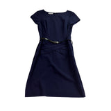 Jones Studio Womens Navy Dress With Belt Modest Yet Stylish Look Size 4