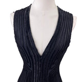 Herve Leger Womens Black Sleeveless Geometric Beaded Dress Evening Wear Sz XS