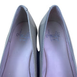 Amalfi By Rangoni Women’s White & Gray Patent Leather Open-Toe Low Wedge Size 7N