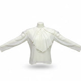 Regina Porter Womens Ivory Ruffle Front Button Long Sleeve Blouse Size 10