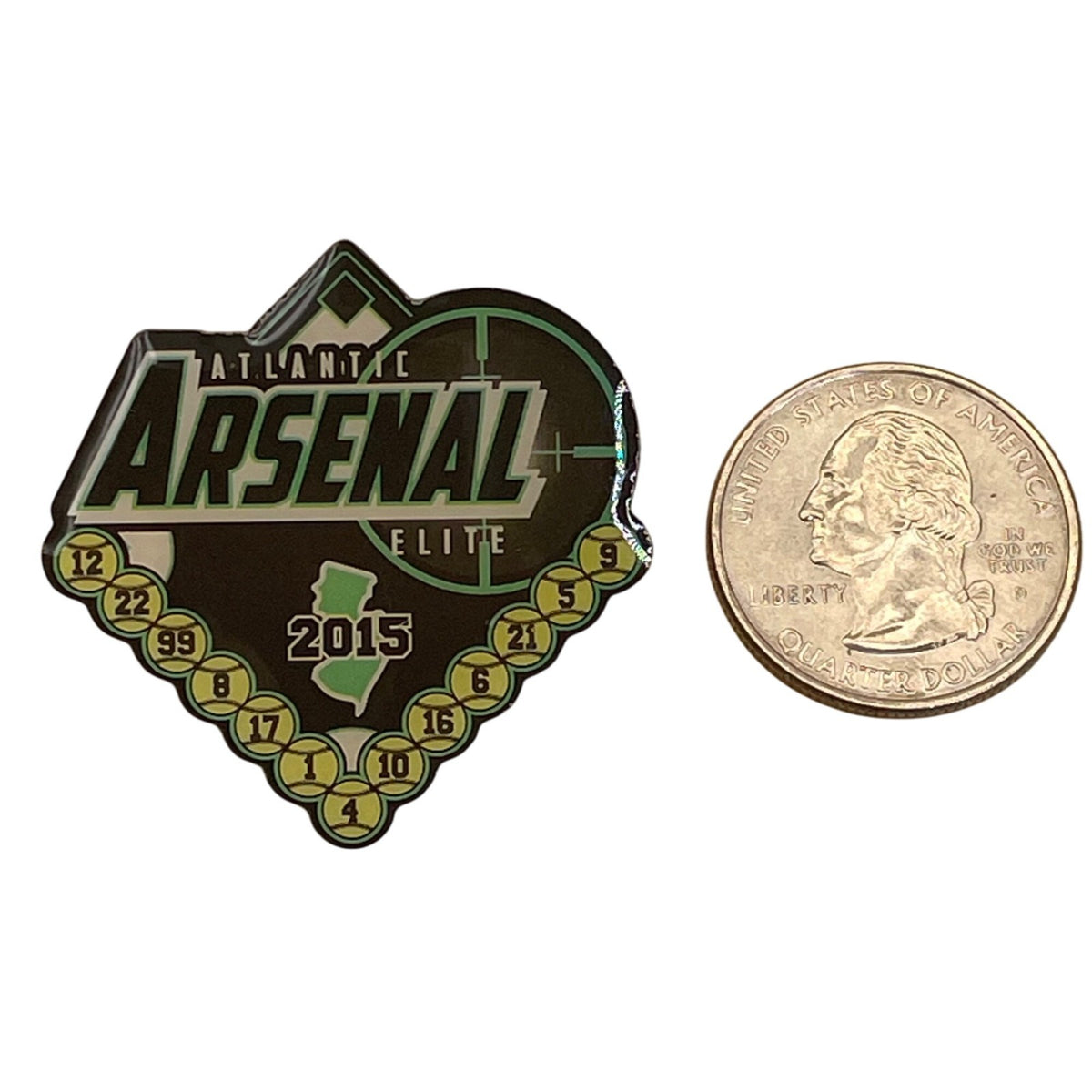 Atlantic Arsenal Elite 2015 Softball Trading Pin With Dual Clutch Backing