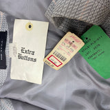 Herbert Grossman Womens Gray Plaid Button-Up Blazer Rayon Material Size 10 USA M