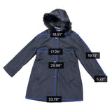 Ellen Tracy Womens Black Wool Blend Hooded Coat W/ Faux Fur Trim Size 8P