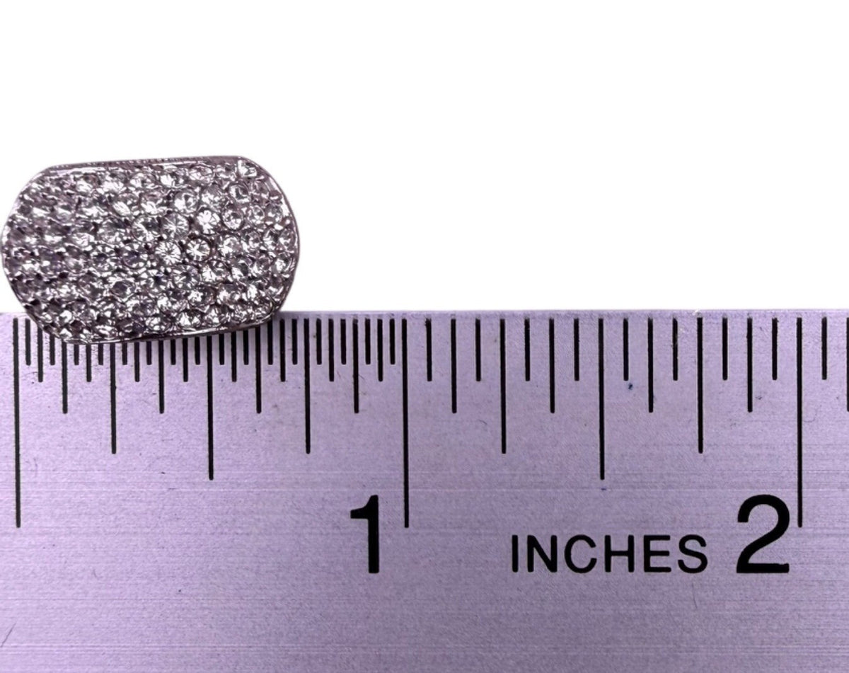 Lauren Ralph Lauren Silver Tone Womens Rhinestone Clip Earrings E-Z Comfort