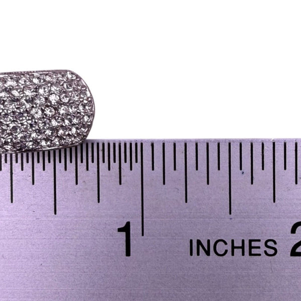 Lauren Ralph Lauren Silver Tone Womens Rhinestone Clip Earrings E-Z Comfort