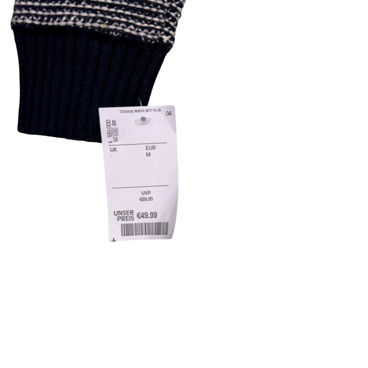 Khujo Womens Navy & White Sweater With Funnel Neck Pullover Stylish Sz M - New