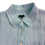 Talbots Women’s Aqua Linen Button-Up Long-Sleeve Shirt Lightweight Casual Size M