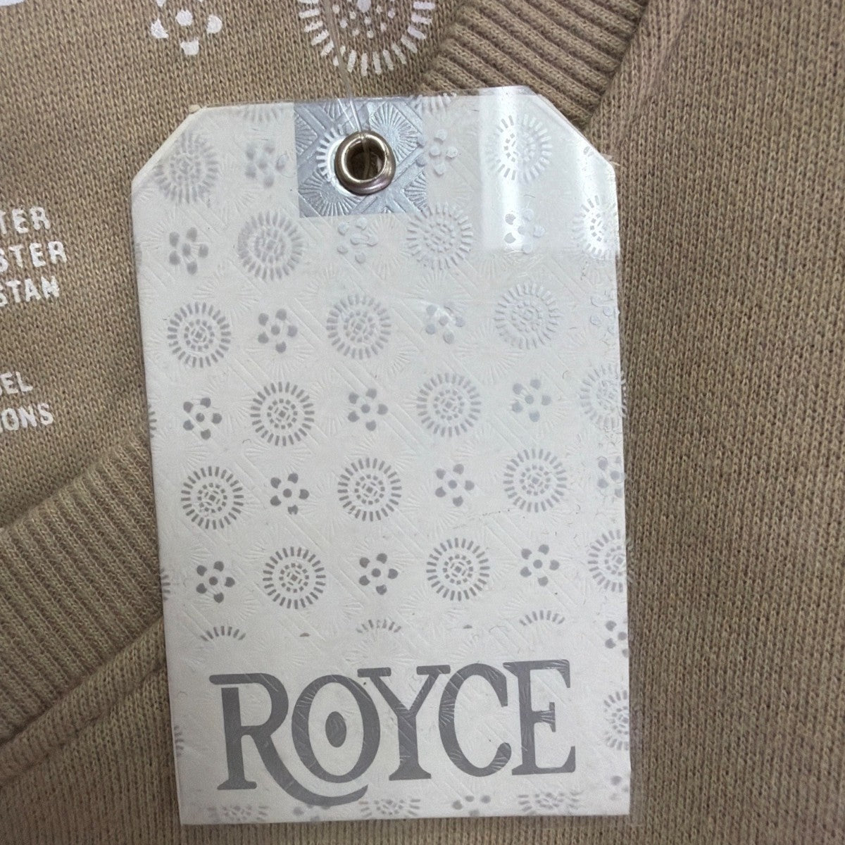 Royce Mens Beige Cotton-Blend V-Neck Sweatshirt With Pockets Size L