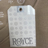 Royce Mens Beige Cotton-Blend V-Neck Sweatshirt With Pockets Size L