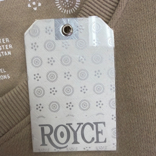 Royce Mens Beige Cotton-Blend V-Neck Sweatshirt With Pockets Size L