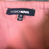 Fashion Nova Womens Pink Off Shoulder Ruffle Cocktail Mermaid Dress Size M