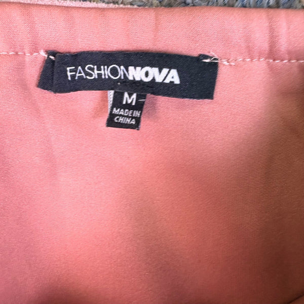 Fashion Nova Womens Pink Off Shoulder Ruffle Cocktail Mermaid Dress Size M