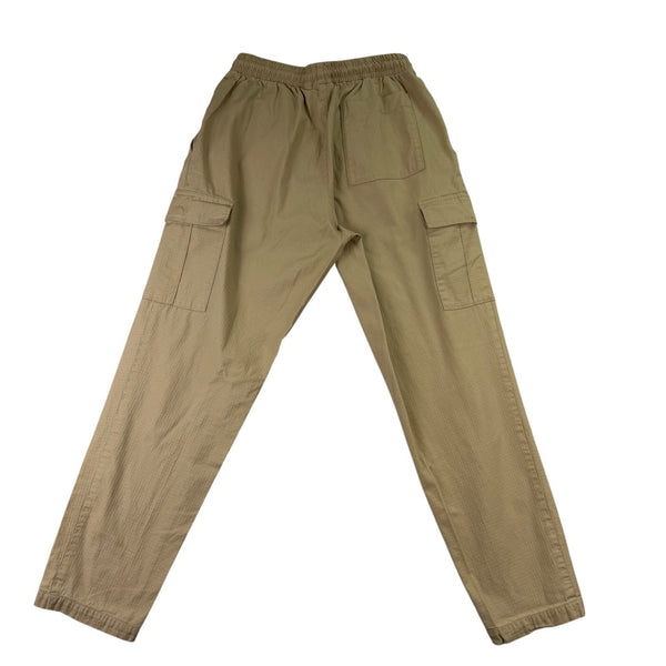 Adidas Mens Beige Cargo Pants Elastic Waist Logo Detail Stylish Design Sz S