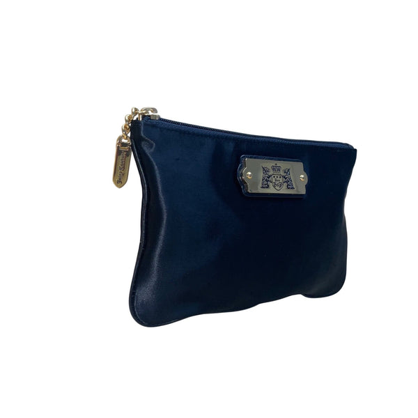 Juicy Couture Women’s Black Nylon Gold Logo Accent Zippered Pouch Bag