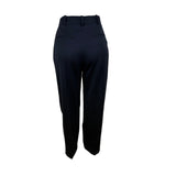 Cos Womens Black Polyester & Wool Blend Pleated High-Waist Trousers Size 2
