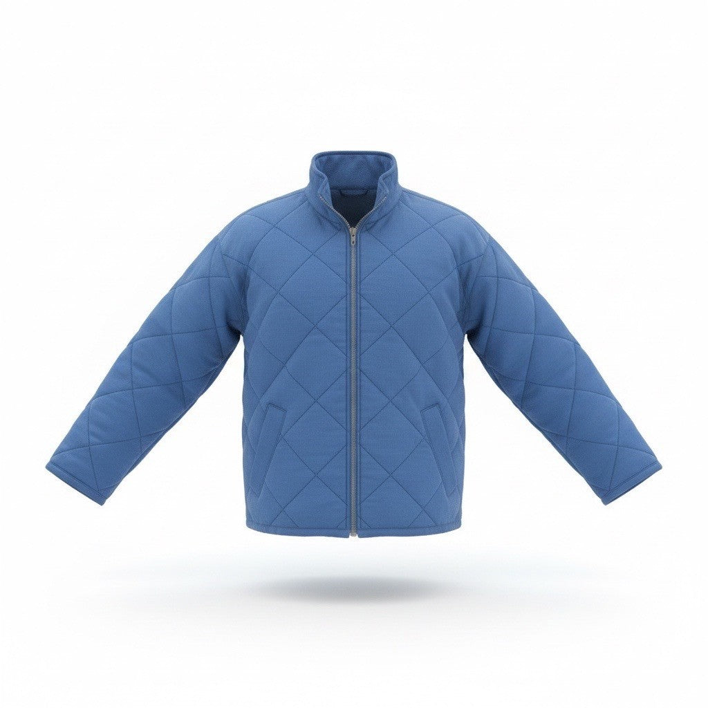 Gap Womens Blue Quilted Jacket Petite Full Zip Lightweight Outerwear Sz XS