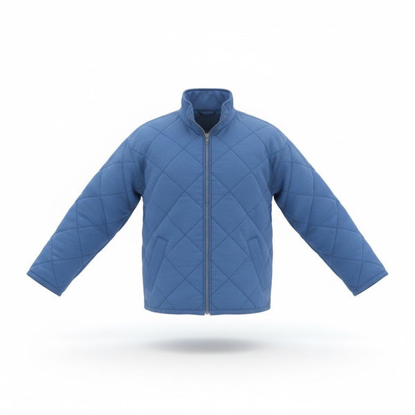 Gap Womens Blue Quilted Jacket Petite Full Zip Lightweight Outerwear Sz XS