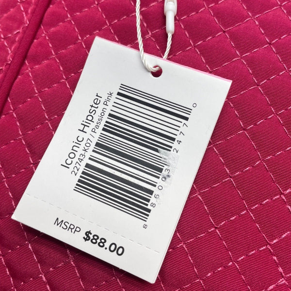 Vera Bradley Women’s Pink Quilted Zipper Closure Iconic Hipster Crossbody Bag
