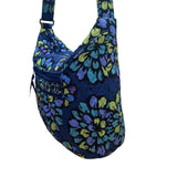 Vera Bradley Women’s Blue Quilted Floral Adjustable Strap Shoulder Tote Bag
