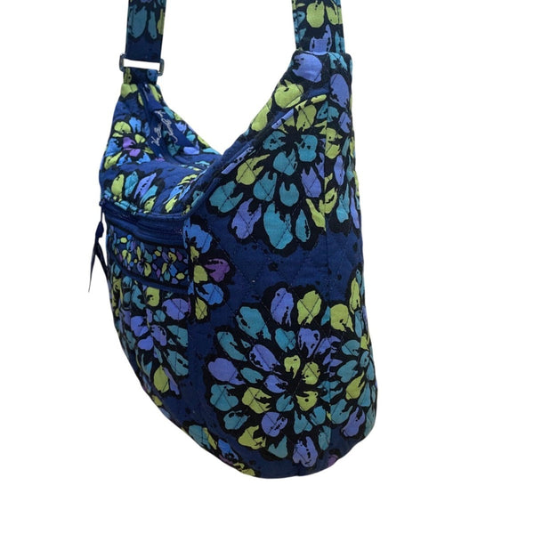 Vera Bradley Women’s Blue Quilted Floral Adjustable Strap Shoulder Tote Bag