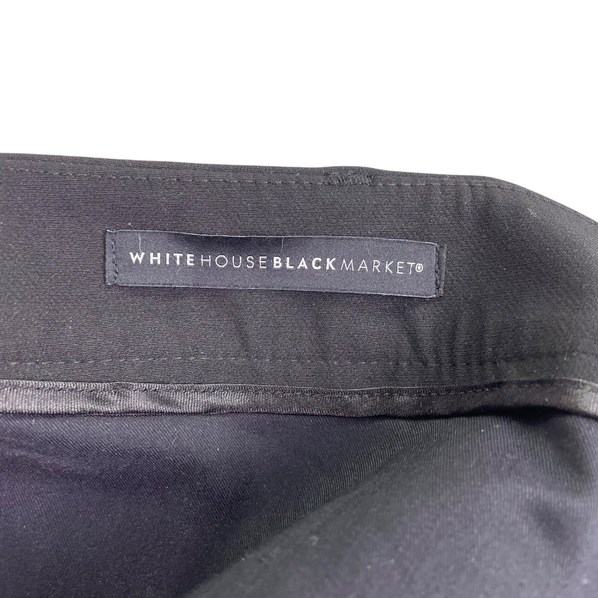 White House Black Market Women Black Cotton/Polyester Slim Trousers Pants Size 6