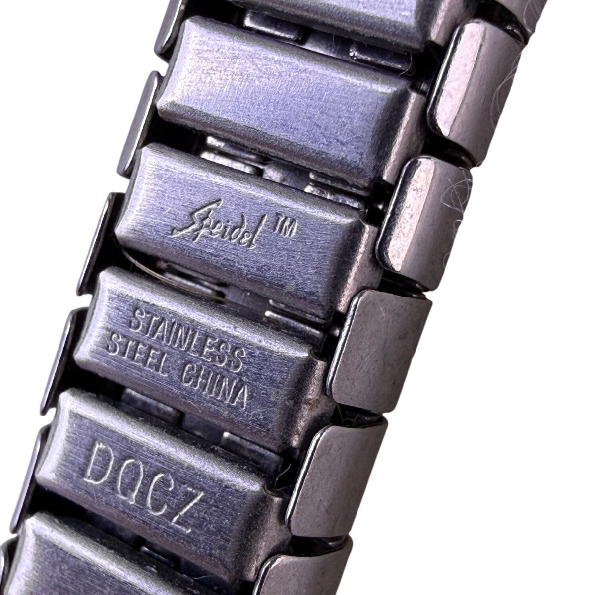 Speidel Silver Tone Stainless Steel Stretch Bracelet Double Row Rhinestones
