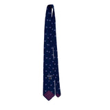 Raleigh Mens Navy Polyester Tie Tennis Racket Embroidered Pattern Club Style