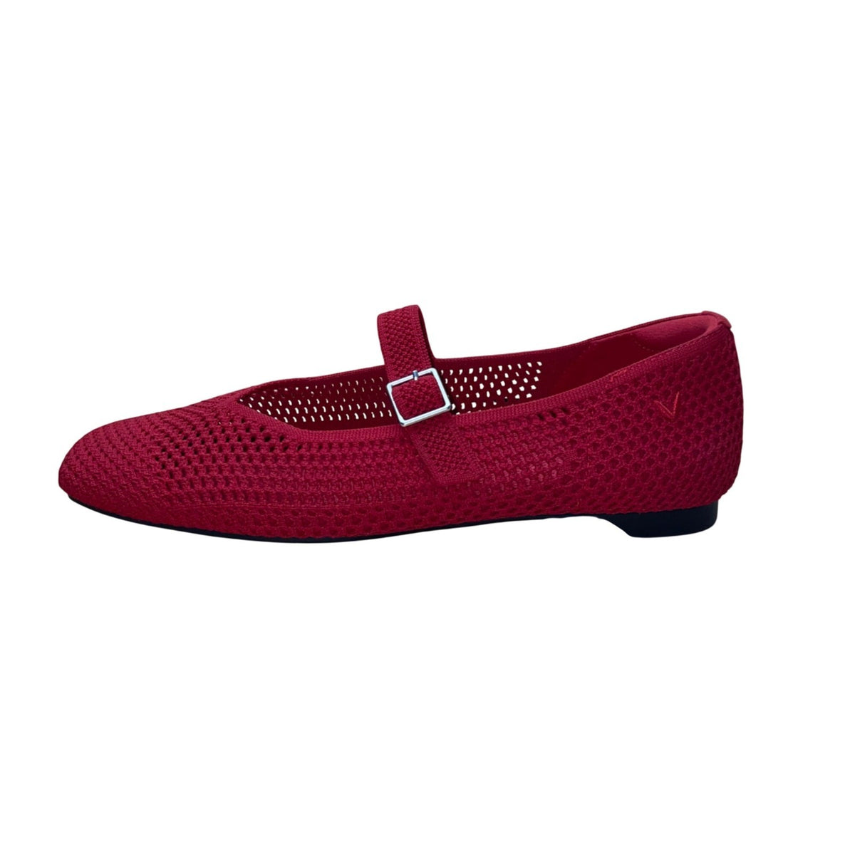 Vivaia Women Red Knitted Fabric Mary Jane Flats Size US9