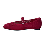 Vivaia Women Red Knitted Fabric Mary Jane Flats Size US9