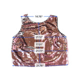 Eva Mendes Womens Rose Gold Sequined & Sleeveless Party Tank Top Size XL