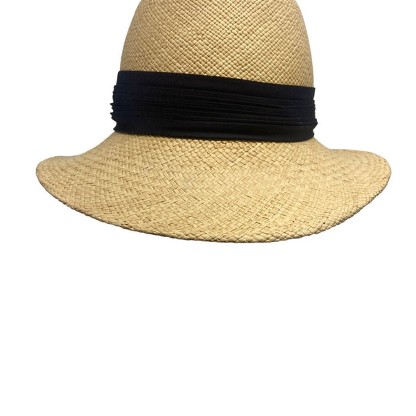 Betmar Straw Fedora Hat With Black Band For Men & Women