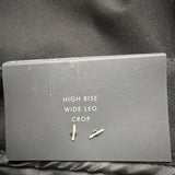 Banana Republic Womens Black Polyester Wide-Leg Crop Stretch Pants Size 6L New