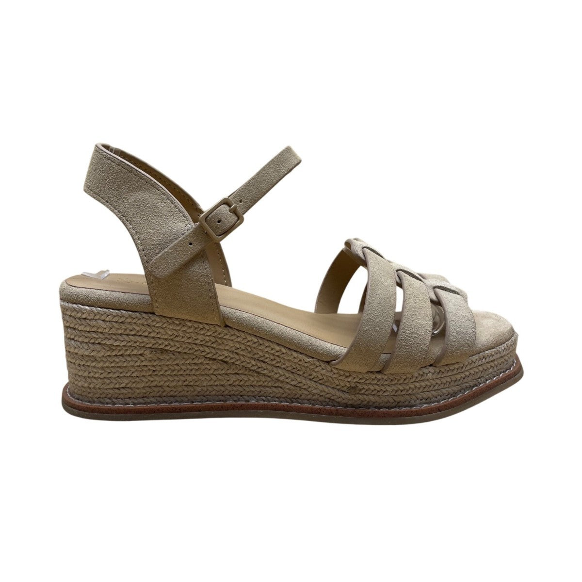 Splendid Women’s Beige Suede Adjustable Strap Espadrille Wedge Sandals Size 8M