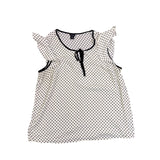 Torrid Womens White & Black Polyester Polka Dot Flutter Sleeve Top Size 3