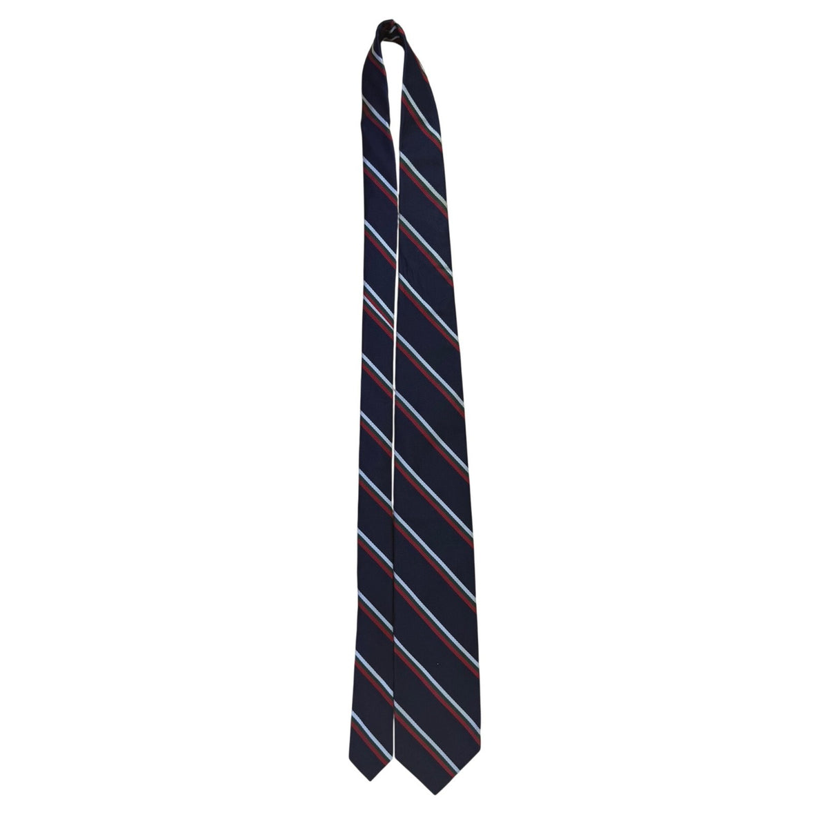Robert Talbott Mens Navy Blue Silk Striped Tie Hand-Sewn Georgetown University S