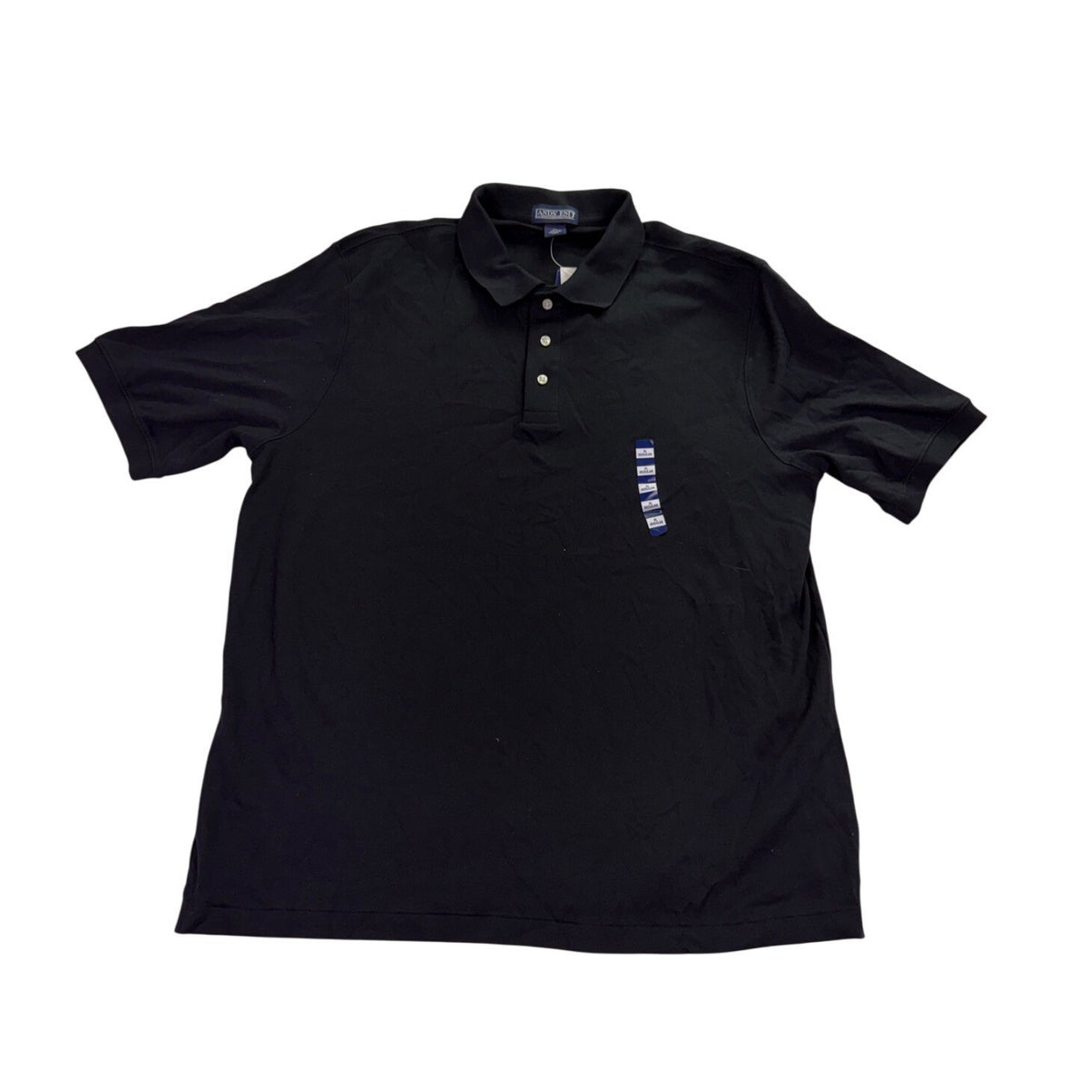 Lands End Mens Black Classic Polo Style Shirt Size XL